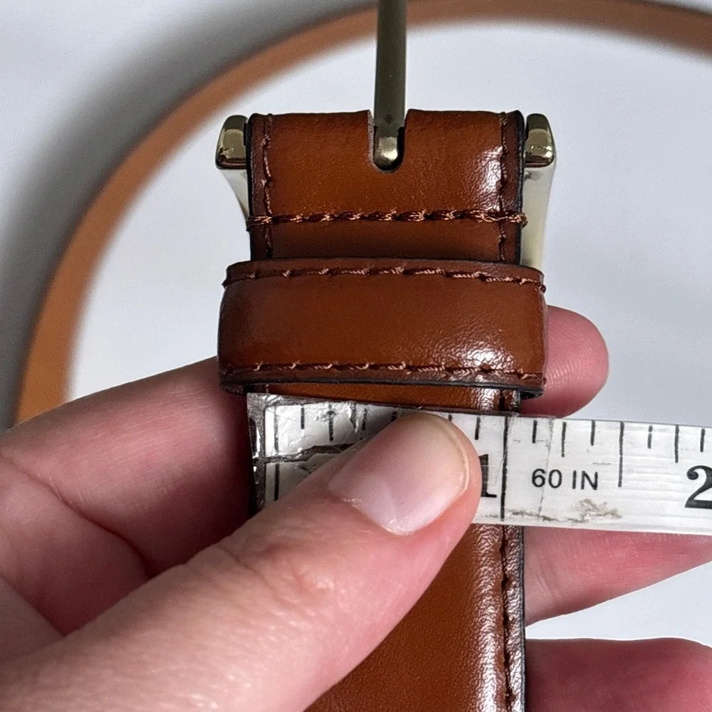 Jos A Bank Belt 38 Brown Leather Gold Buckle Classic Dress Business Casual